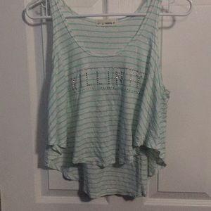 “Killin’ it” blue striped cropped tank top